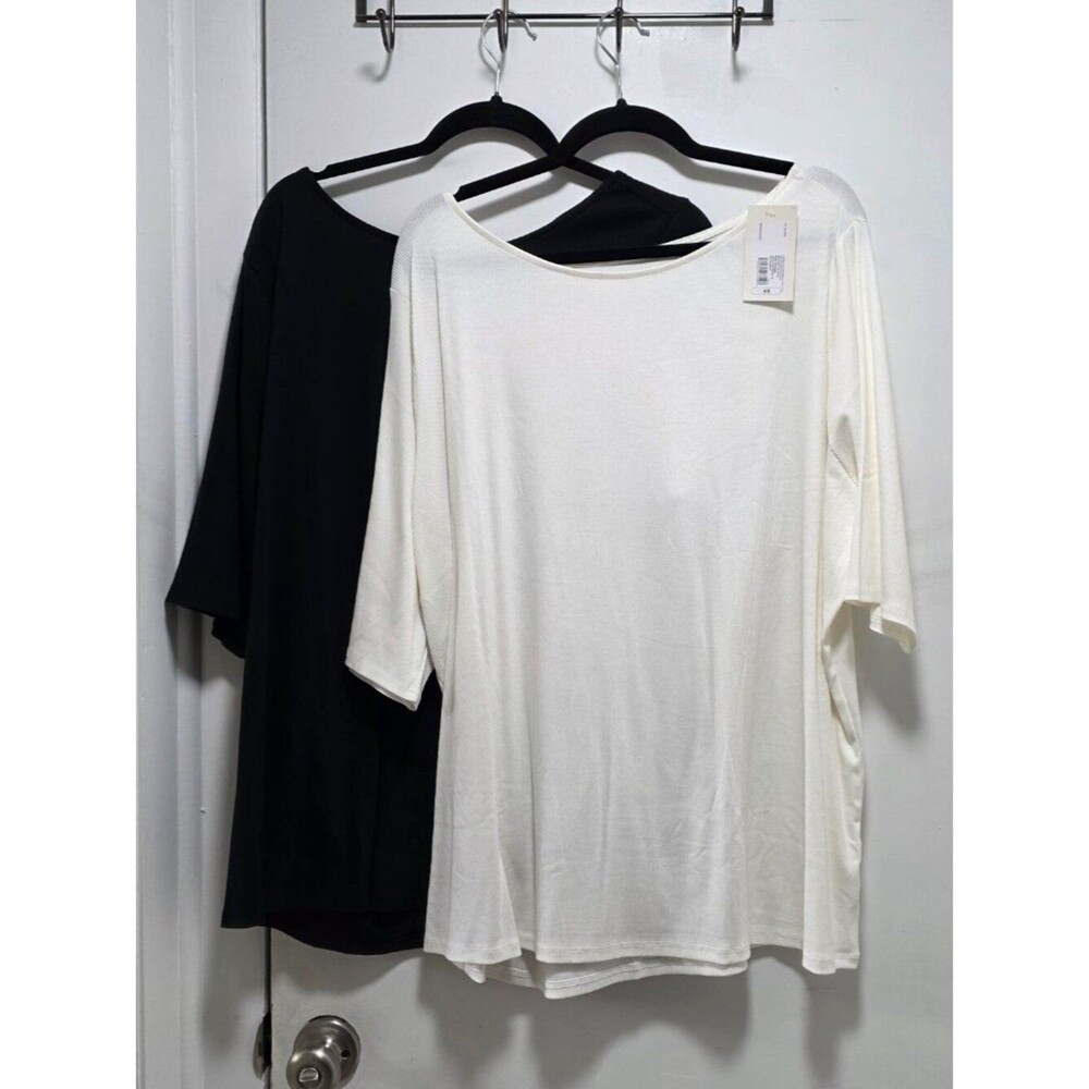 Lot of 2 A New Day Size 4x Boat Neck Ribbed Tees
